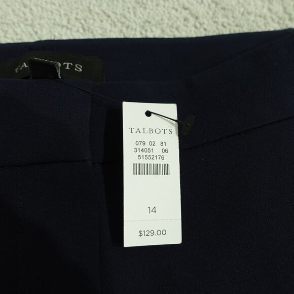 NWT Talbots Womens Trouser Work Pants Pleated Front Straight Leg Navy Size 14 - Picture 5 of 9